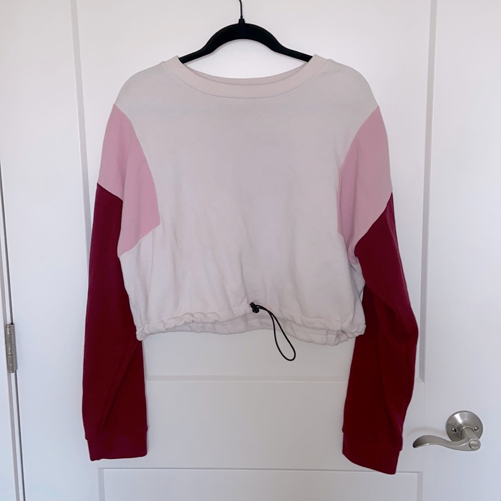 Cropped multi colored crew neck